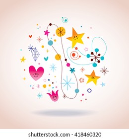 retro abstract art illustration