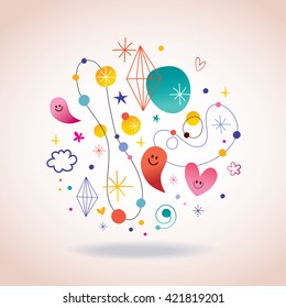 retro abstract art illustration