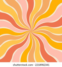 Retro abstract background of the 70s. Vector illustration in hippie style.