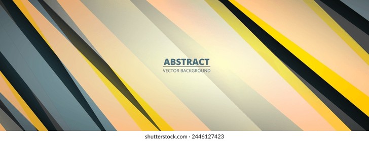 Retro abstract background with colored geometric shapes. Abstract 70s style modern graphic wide banner. Vector illustration