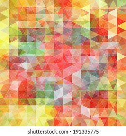 Retro abstract background with colorful triangles. Vector illustration.