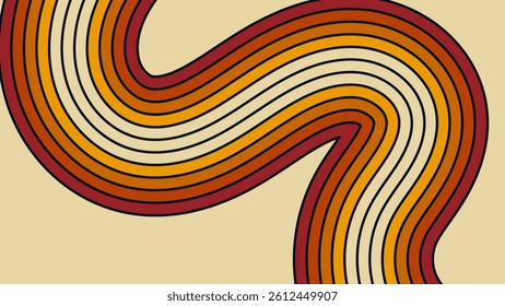 Retro abstract background with curved lines