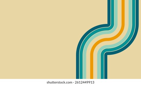Retro abstract background with curved lines