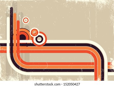 Retro abstract background for design on old paper poster