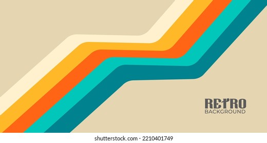Retro abstract background dynamic line vector illustration. Vintage color style.