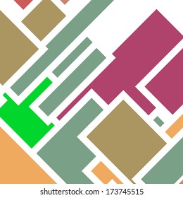 Retro abstract background, geometric shapes illustration.