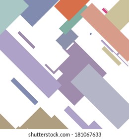 Retro abstract background, geometric shapes illustration.