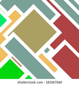Retro abstract background, geometric shapes illustration.