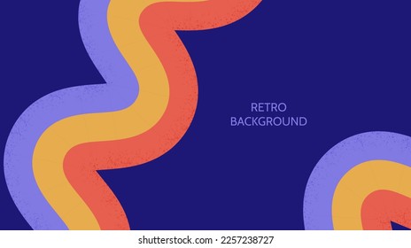 Fondo abstracto retro. Papel pintado de colores vivos. Tiras curvas antiguas y fondo de líneas. 