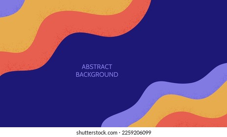 Retro abstract background. Textured colourful wavy wallpaper. Vintage curved stripes and lines backdrop. 