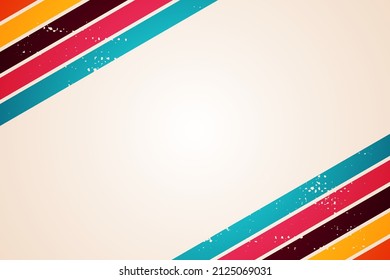 Vector de fondo abstracto retro, diseño de rayas geométricas vintage, líneas de color simples papel de fondo de fondo clásico