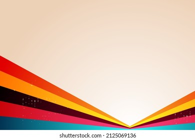 Retro abstract background vector, vintage geometric stripes design, simple colorful lines classic grunge wallpaper
