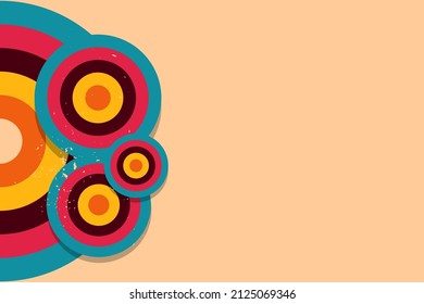 Retro abstrakter Hintergrund, Vektorgrafik, Design geometrischer Vintage, einfache, bunte Linien, klassische Grunge-Tapete