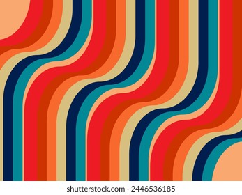 Retro abstract background vector, vintage geometric lines design, simple colorful lines classic grunge wallpaper.