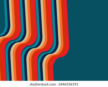 Retro abstract background vector, vintage geometric lines design, simple colorful lines classic grunge wallpaper.