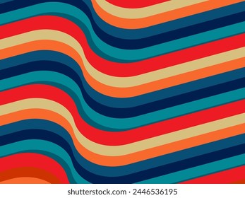 Retro abstract background vector, vintage geometric lines design, simple colorful lines classic grunge wallpaper.