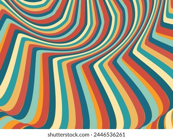 Vector de fondo abstracto retro, diseño de líneas geométricas vintage, líneas simples y coloridas Fondo de pantalla grunge clásico.