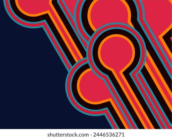 Retro abstract background vector, vintage geometric lines design, simple colorful lines classic grunge wallpaper.