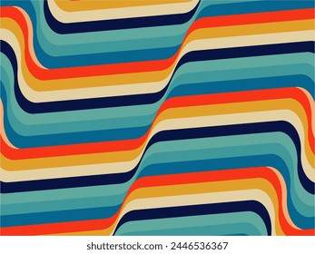 Retro abstract background vector, vintage geometric lines design, simple colorful lines classic grunge wallpaper.