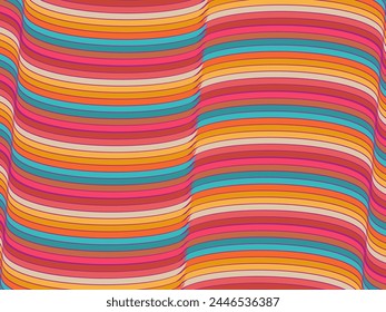 Vector de fondo abstracto retro, diseño de líneas geométricas vintage, líneas simples y coloridas Fondo de pantalla grunge clásico.