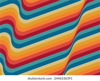 Retro abstract background vector, vintage geometric lines design, simple colorful lines classic grunge wallpaper.