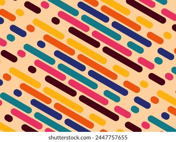 Vector de fondo abstracto retro, diseño de líneas geométricas vintage, líneas simples y coloridas Fondo de pantalla grunge clásico.