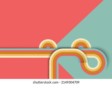Fondo abstracto retro. Ilustración vectorial gráfica de línea rayada de color simple vintage.