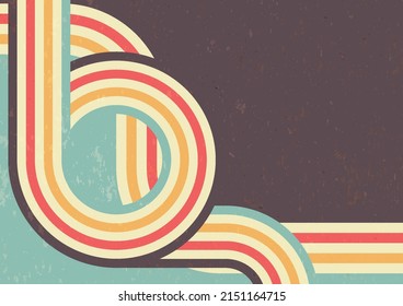 Retro abstract background. Vintage simple color stripes line graphic vector illustration.