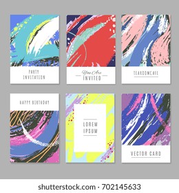 Retro abstract backgrounds with texture in minimalism style for holiday packaging and prints. Template banner poster color watercolor. Vector illustration