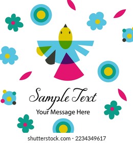 Retro Abstract Bird Vector Card Background