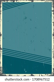 Retro abstract blank background with vertical lines pattern and grunge texture vector illustration