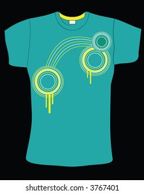 retro abstract blue color vector t-shirt design