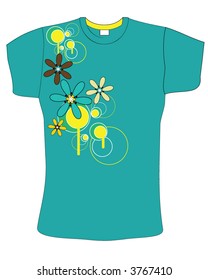 retro abstract blue color vector t-shirt design