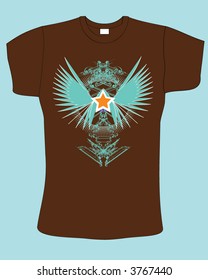 retro abstract brown color vector t-shirt design