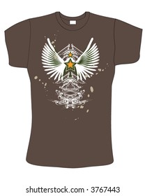 retro abstract brown color vector t-shirt design