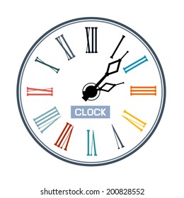 Retro Abstract Clock Face Illustration
