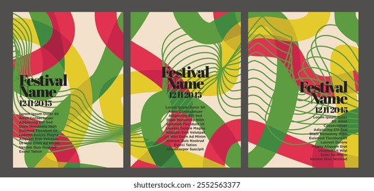 Paquete de póster de bloque de color Abstractas retro. conjunto de póster abstracto vintage Ilustración vectorial
