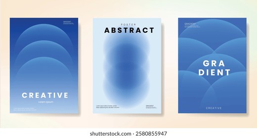 Retro Abstract colorful gradient covers set, minimal covers design. Colorful geometric background, vector illustration.