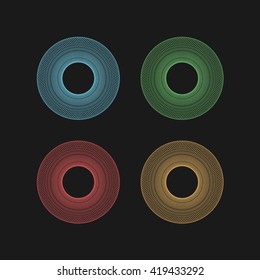 Retro abstract colorful signs. Vintage symbols. Eps 10.
