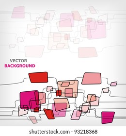 Retro Abstract Design Colorful Square Template - vector illustration