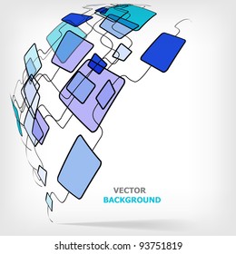 Retro Abstract Design Colorful Square Template - vector illustration