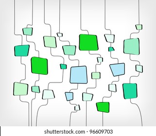 Retro Abstract Design Colorful Square Template - vector illustration