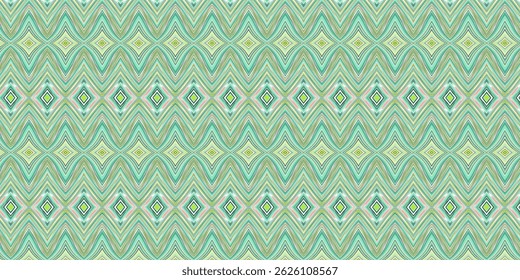 Retro Abstract Diamond Seamless Pattern – Pastel Geometric Background