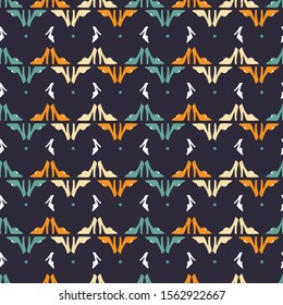Retro Abstract Flat Geometric Shape Background Seamless Pattern