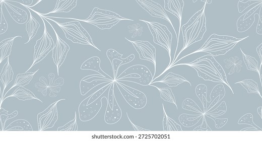 Modelo inconsútil floral abstracto retro. Antiguas azul scroll-decoración de estilo. Ilustración vectorial