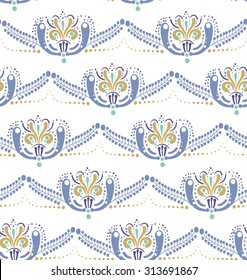 Retro abstract floral seamless pattern