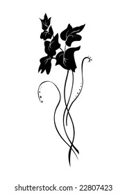 retro abstract floral swirl element