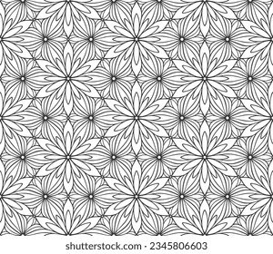 Retro abstrakte Blume nahtloses Muster. Faltpapier flaches botanisches Design. Kräuterschmuck aus Spinnstoffen. einfarbiger orangefarbener Hintergrund. Elegante Stoffdekoration. Vintage, geometrischer Blatthintergrund