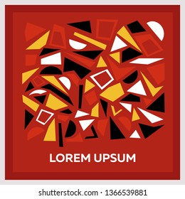 Retro abstract geometric avangarde thing. The poster with the flat figures. Vector illustration.