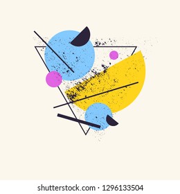 Retro abstract geometric background. Composition with the flat figures. Vector illustration.